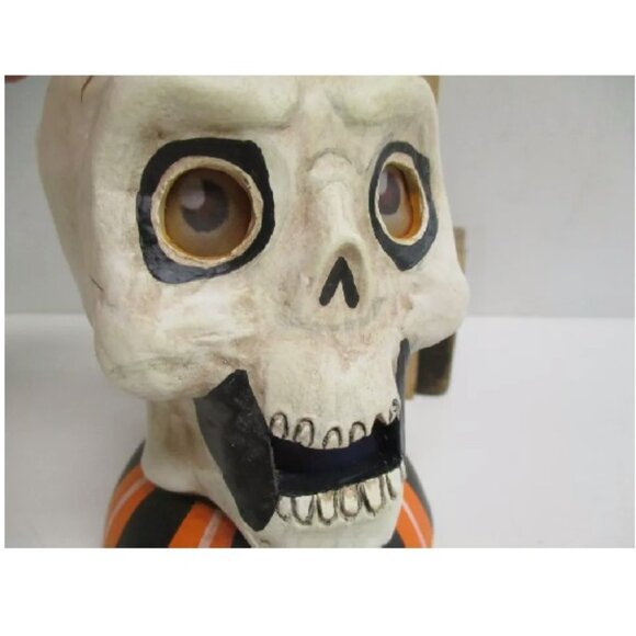 Halloween "Skullcap Luminary" Skeleton Skull 6.35" ~ design by Jorge De Rojas - Picture 4 of 9